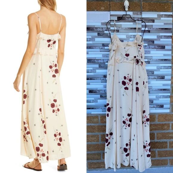 JOIE CASSIEL RUFFLED FLORAL MAXI DRESS SIZE 10 - Picture 8 of 16